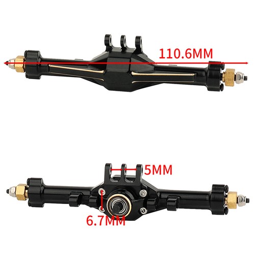 Brass Black Front Rear Axle for 1/18 RC Crawler Traxxas TRX4M Upgrade Parts - Picture 18 of 19