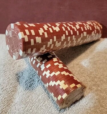 50 Red Striped Poker Chips - New!