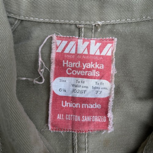 Vintage Hard Yakka Coveralls Men 102cm x 77cm Green Cotton Australian Workwear - Picture 9 of 23