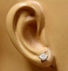GIA certified 14k white gold 1.03ct I2 I princess diamond stud earrings natural — photo 7