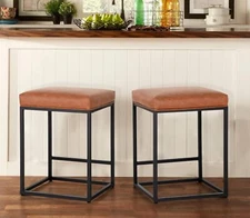 MAISON ARTS Counter Height 24" Bar Stools Set of 2 for Kitchen Counter Backless