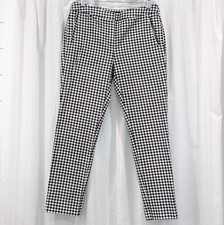 Adrianna Papell Ankle Pant Sz 8 Kate Fit Black White Gingham Check Preppy Office