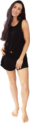 Bella Il Fiore Tulip Cut Shorts (Large, Black)