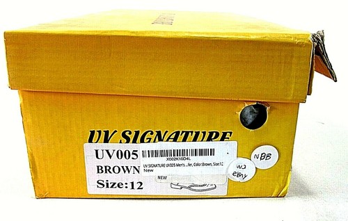 UV SIGNATURE UV005 Men's Almond Toe Slip On Loafer, Brown US Size 12 M - Picture 7 of 8