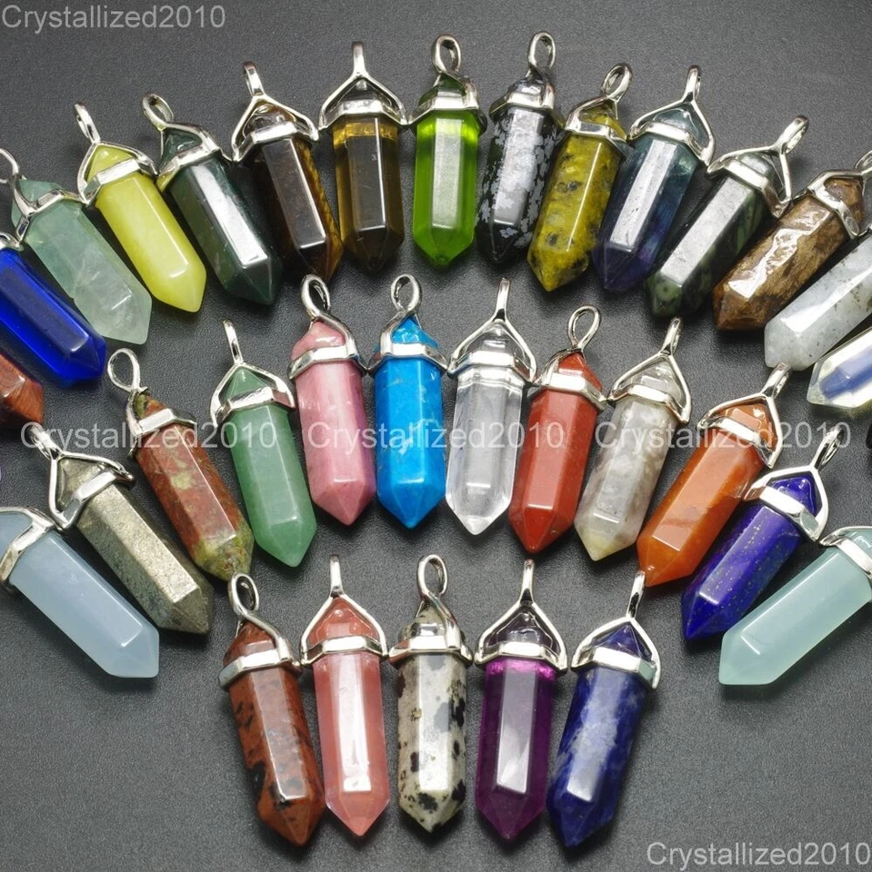 Perline di collane con ciondolo curativo Reiki Chakra a punta esagonale con... - Immagine 2 di 4