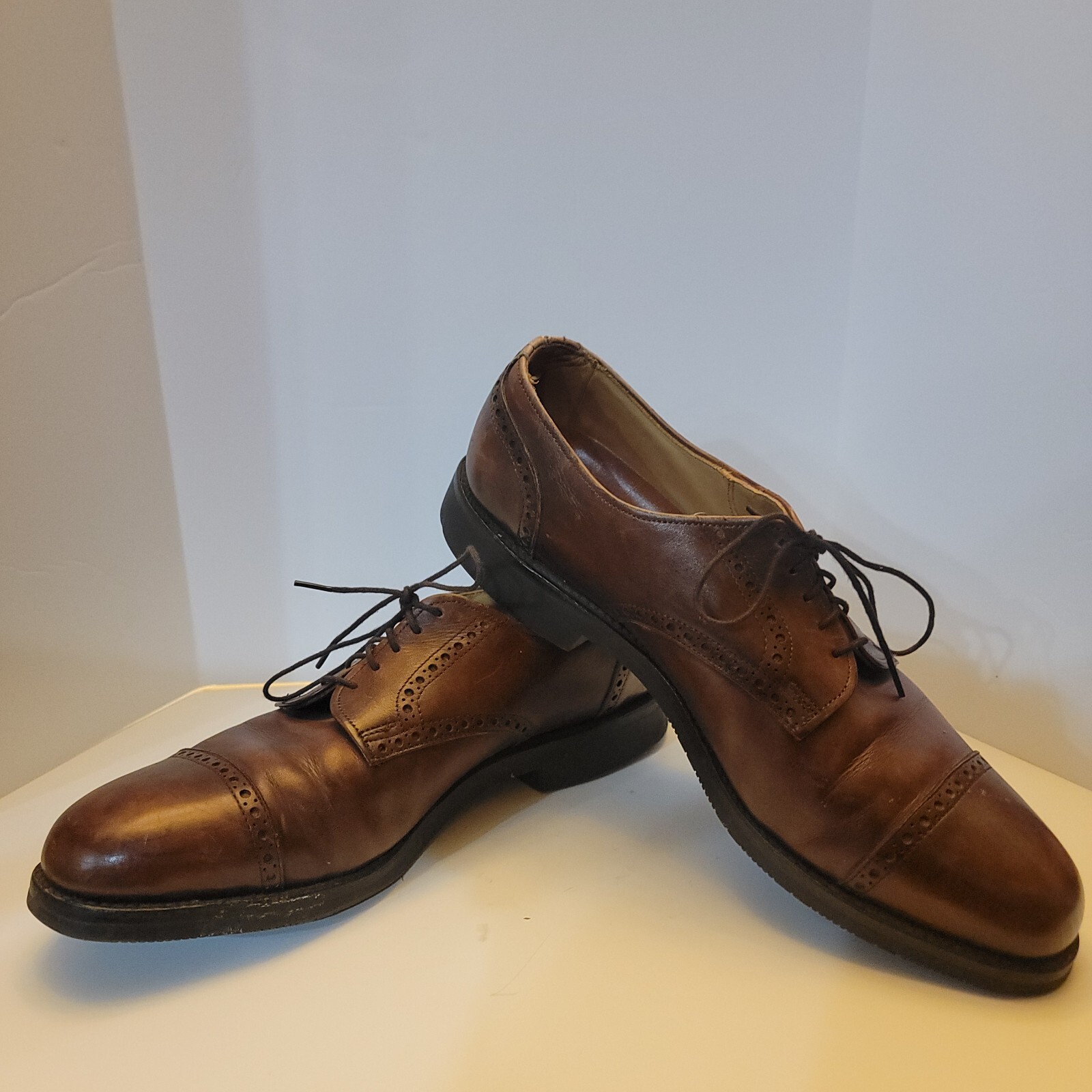 SAOLA Scarpe ortotiche Allen Edmonds da uomo Benton Derby Oxfords marroni taglia 10 5 A