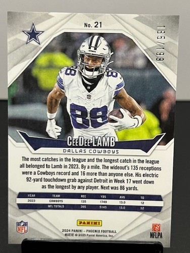 2024 Phoenix CeeDee Lamb Red Lazer 165/199 Cowboys - Bild 2 von 2