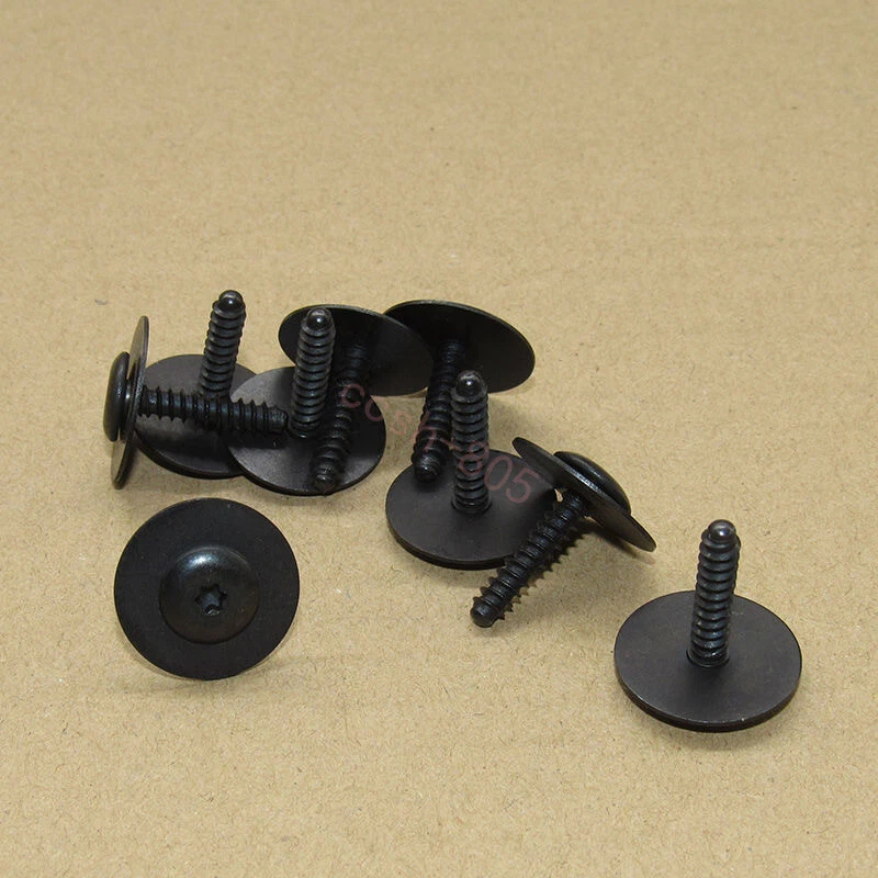 10 Pcs Black Car Inner Fender Splash Shield Bolt Screw For GM Chevrolet GMC - Imagem 3 de 4