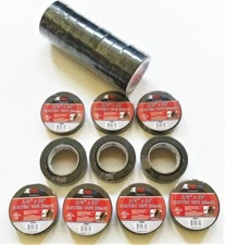 10 Rolls ATE PRO USA Black Electric Tape 3/4'' x 50' Electrical Wiring UL Listed