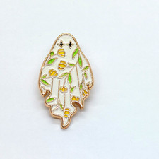 Halloween Ghost Pin Floral Lapel Enamel Collectible