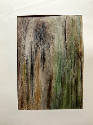Franz Ehmke 1928-2018 GDR Painter Pastel Tree Bark Copper Beech Fagus Silvatica