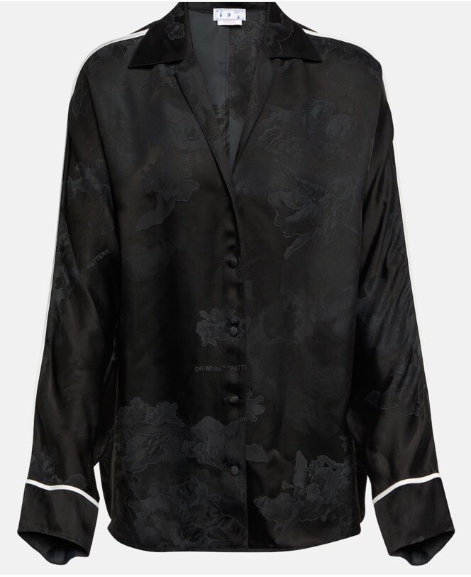 OFF-WHITE Floral Jacquard Pajama Top Size 8 GENUINE RRP £775 #S3