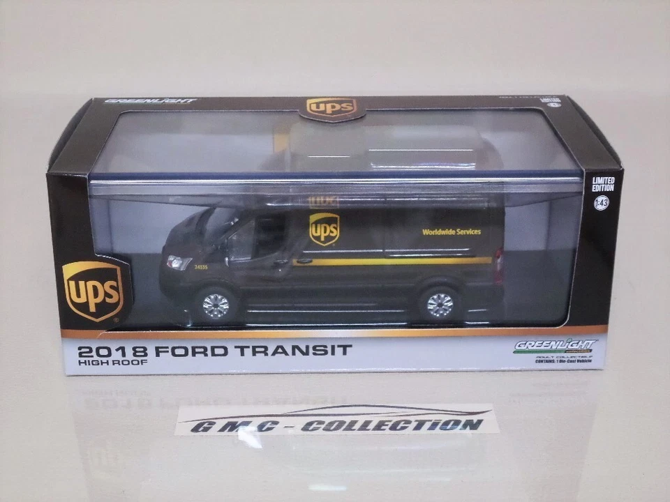 FORD TRANSiT 2018 FURGONE TRUCK CORRiERE UPS EDiZiONE LiMiTATA GREENLiGHT 1/43 - Immagine 3 di 3