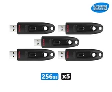Sandisk Ultra 256GB USB 3.0 Flash Drive Thumb Drive Pen Drive (5 Pack)