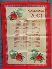 STROFINACCIO CANOVACCIO CALENDARIO vintage ANNO 2001 - 100% COTONE