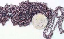Antiqued Copper Finished Steel Fine Cable Bulk Chain w/ 2x3mm Oval Links 100" 