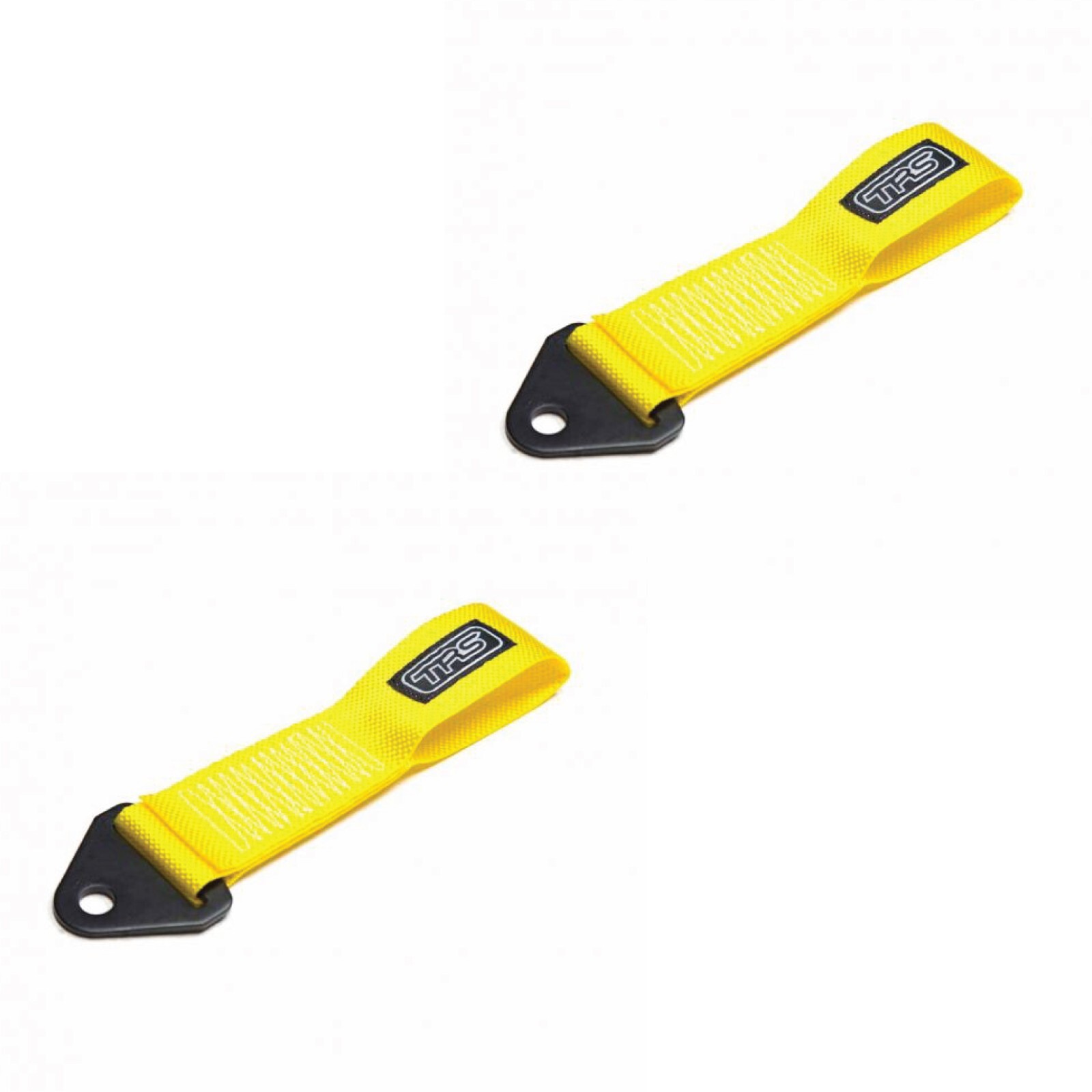 TRS Yellow Tow Eye Loop Straps Pair Motorsport MSA Approved Race Rally Car Strap