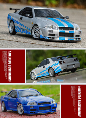 LD1899 1/18 Scale RC Drift Car, GTR R34 2.4GHz RWD Mini Model Car for Adults Toy