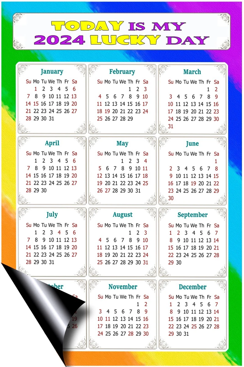 2024 Magnetic Calendar - Today is my Lucky Day - v043 5.25 x 8 | eBay