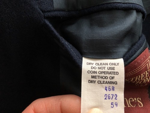 Beautiful Wall Street Collection Wool Sport Coat, 46 R, Navy Blue - Picture 6 of 6