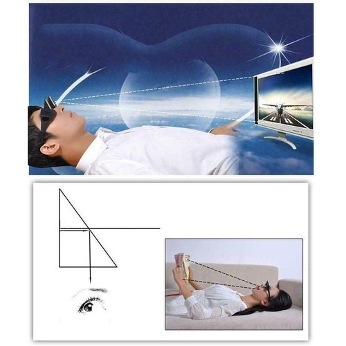 Bed Spectacles Horizontal Reading Lying Down Watching TV Lazy Prism Eye Glasses - Picture 2 of 12