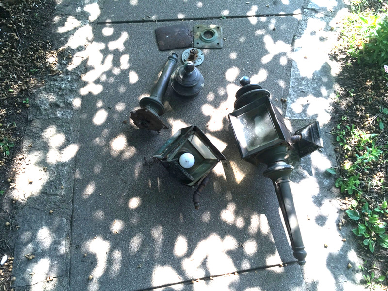 Vintage Copper Exterior Outdoor Sconce Needs Repair