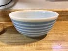 Vtg Pyrex Blue White Rainbow Stripe 403 Mixing Bowl 2 1/2 Quart Nesting 1965-67