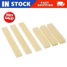 6Pcs Unbleached Guitar Bone Nuts and Saddle, Blank Guitar Bridge Saddle and Nut