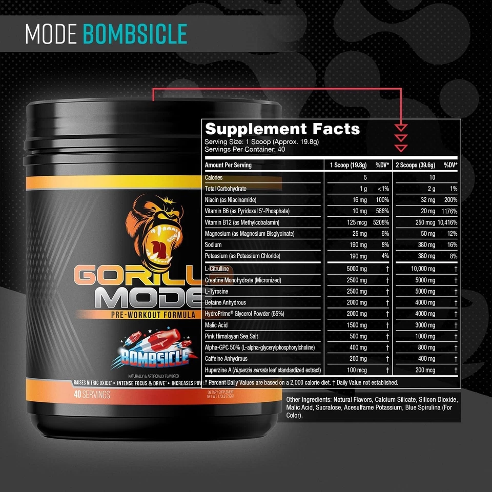 Gorilla Mode Pre-Workout Bombsicle  New and Sealed 40 Servings - Image 2 of 2
