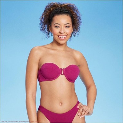 Womens Crepe Bikini Top-Shade & Shore Purple 34B *SEE DEAL!!!*