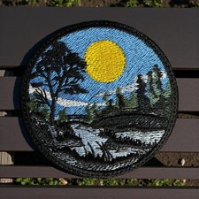 Night Sky Iron on Patch/ Full Moon Night Sky Patch