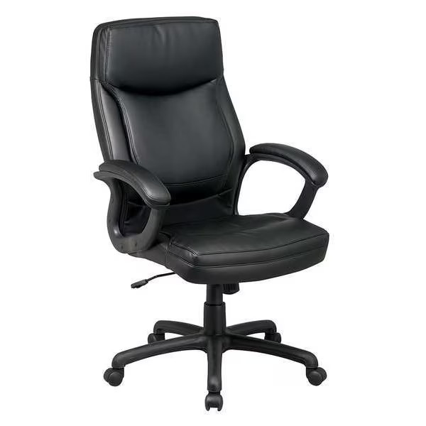 Office Star Desk Chair, Series Work Smart Eco Leather Black EC6583-EC3 Office