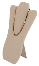 SSWBasics Tall Khaki Faux Suede Necklace Display Easel