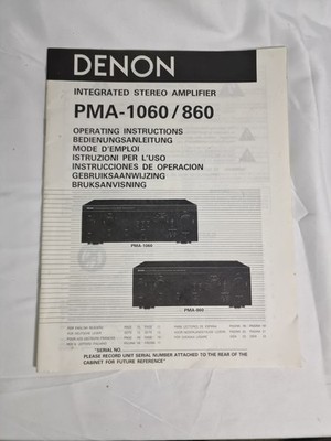 Bedienungsanleitung-Operating Instructions für Denon PMA-1060 /860 