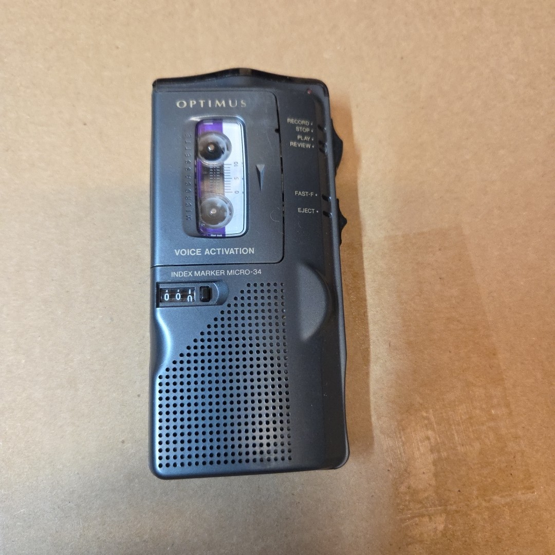 Optimus Micro-34 Micro Cassette Recorder with Voice Activation