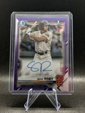 2021 Bowman Chrome Prospect Autographs Sean Roby #CPA-SRO (AU, RC) Purple /250