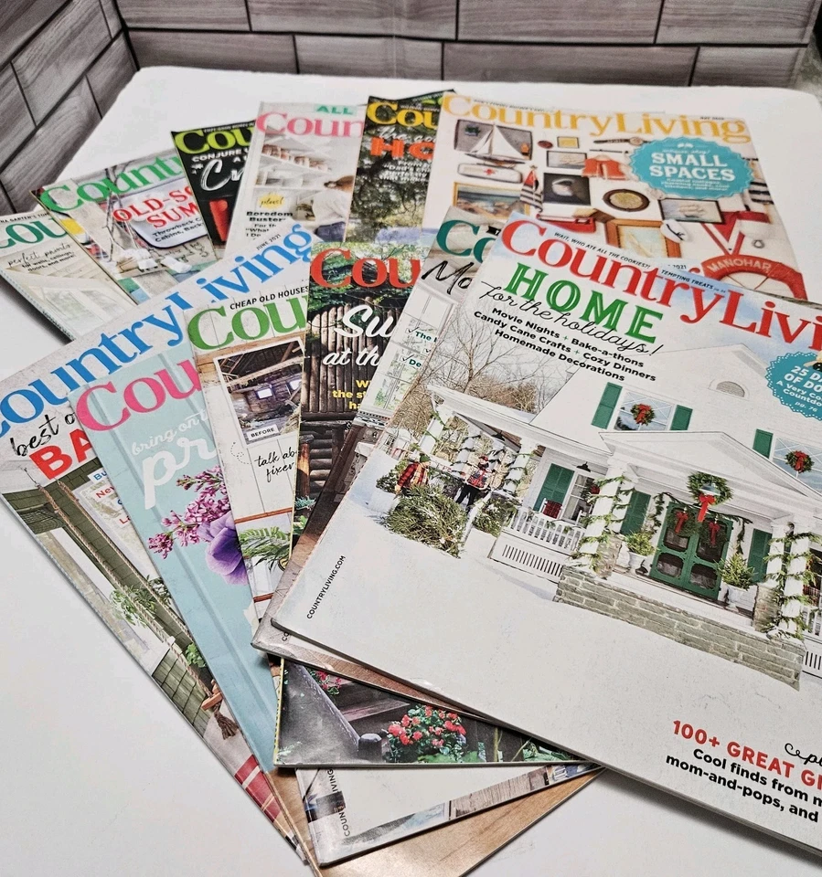 Lot of 12 Country Living Magazine Full Issues Crafts Recipes Home Decor Holidays - Image 2 of 4