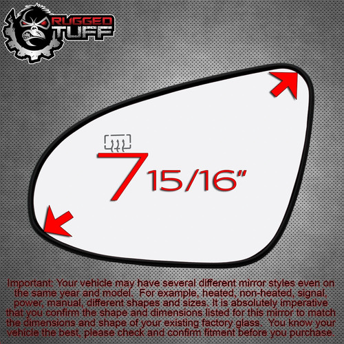 Espejo retrovisor lateral del conductor repuesto vidrio térmico para Toyota Corolla 2014-2019 respaldo - Imagen 7 de 10