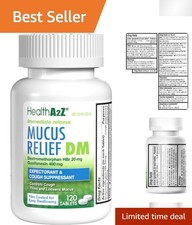 Guaifenesin  Dextromethorphan Cough Relief - 120 Tablet Bottle, No Benzene
