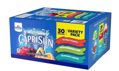 Capri Sun Fruit Punch, Strawberry Kiwi & Pacific Cooler Juice 30 ct Box, 6 fl oz