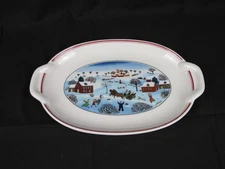 Villeroy & Boch NAIF CHRISTMAS Two Handled Pickle Dish Plate Serving Tray