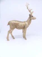 Dekofigur Cor Mulder Hirsch Stehend Gold Glitzernd Weihnachten