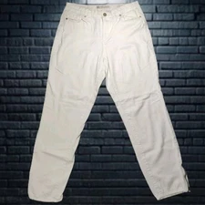 Anne Klien Pantalones Chinos Blancas Cremallera El Tobillo Mujer Talla 10/29 