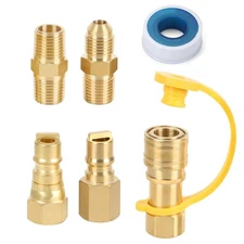 3/8 Inch Natural Gas Quick Connect Fittings Kit, LP Propane Gas Hose Quick Di...