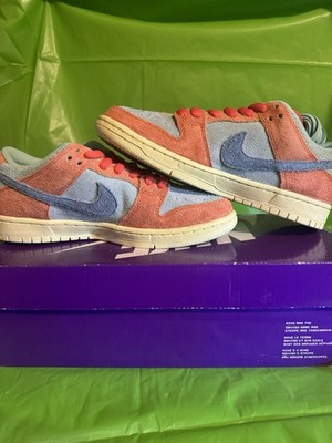 Nike SB Dunk Low Light Blue Pink Cream Suede Low Top Skateboarding Sneakers