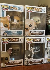 Funko Pop Mascotas Lote 4 Calico Gato Labrador Retriever Bulldog Francés Husky Siberiano