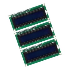 3Pcs LCD 1602 Module 5V with 16 Pins, Blue Display Screen 16x2 Module 72x24mm