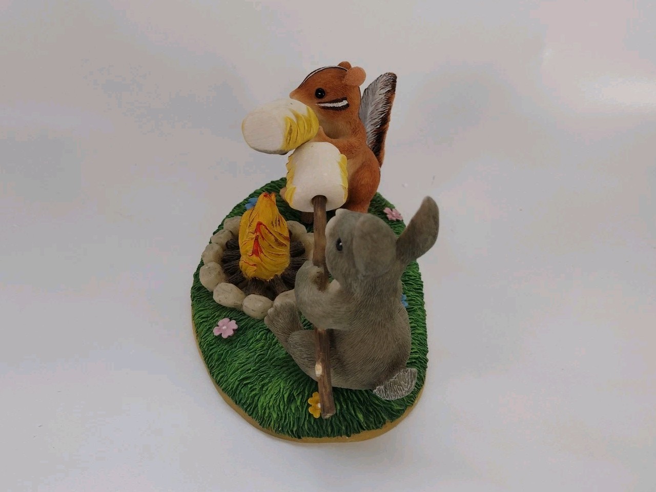 Toasting A Rabbit Charming Tails 83/700 Toasting Marshmallows Chipmunk Rabbit Camp Fire ...