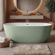 Badplaats Freistehende Badewanne Bahia 170 x 73 x 58 cm Grün mit Weiß - Standbad