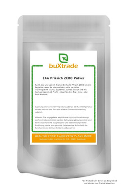 100 g EAA mit Pfirsichgeschmack  | Aminosäuren | Buxtrade | Nahrungsergänzung |